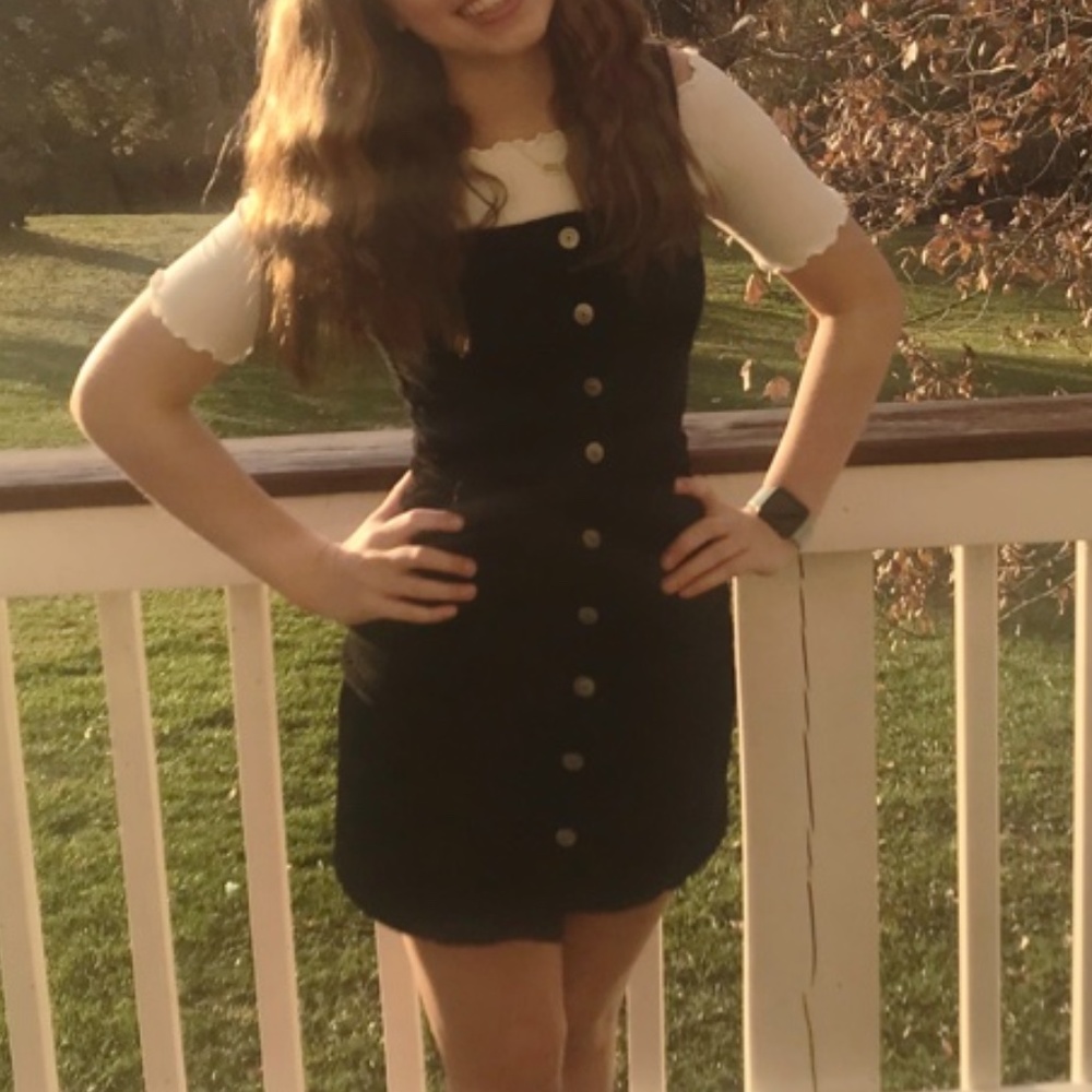 Black Corduroy Button Up H&M Dress